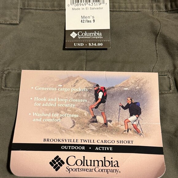 Men's Columbia Cargo Shorts W 42, Ins 9 100% Cotton NWT - Picture 3 of 4